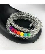 Rainbow Stack Bracelet Wrap Clear Bead Handcrafted LGBT Gay Lesbian Brac... - £23.69 GBP