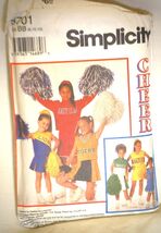 Simplicity Cheerleader Costume Pattern 8701 BB Girls 8-12 Pom Pom Skirt ... - $9.89