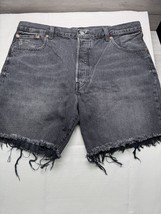 Levi&#39;s Men Black Acid Wash 501 &#39;93 Shorts Raw Hem Size 38 - $22.86