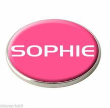 &quot; EMMA, ELLIE, JULIE, ABIGAL OR SOPHIE &quot; CRESTED PINK GOLF BALL MARKER. - £3.99 GBP