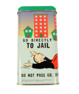 Vintage 2000 Hasbro Tin Litho Monopoly Go to Jail Bank with Padlock &amp; Keys - $9.99