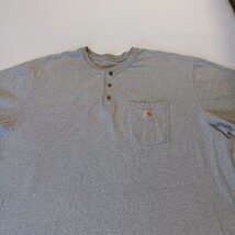 Carhartt K84 HGY Men's Gray Cotton Pocket Short Sleeve Henley Shirt Sz 3XL Tall image 15