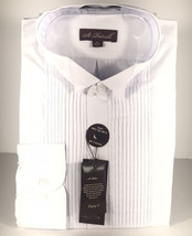 St. Patrick Men&#39;s White Tuxedo Shirt Black Buttons Wing Tip Collar Size ... - $29.99