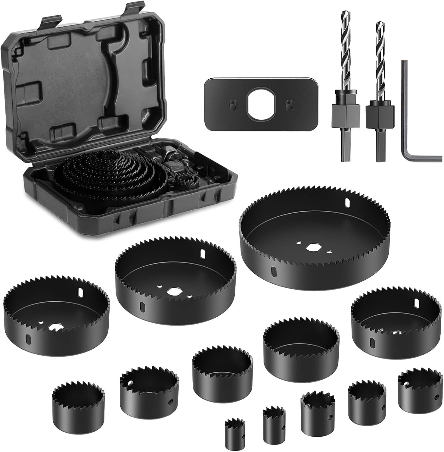 Hychika Hole Saw Set With Case, 19 Pieces Hole Saw Bit With 3/4-5Inch Sa... - $37.96