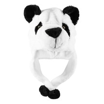 Panda Bear Plush Animal Winter Ski Hat Beanie Aviator Style Winter (Short) White - £15.79 GBP