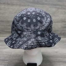 Paisley Hat Mens One Size Casual Black White Bucket Bandana Sun Shade - $18.69