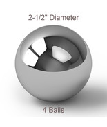 Four 2-1/2&quot; Inch G25 Precision Chromium Chrome Steel Bearing Balls AISI ... - £103.41 GBP