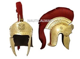 NauticalMart Roman Emperors Praetorian Guard Brass Roman Helmet With Plume - £215.69 GBP