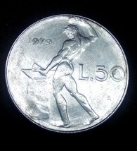 Moneta Coin ITALIA Repubblica Italiana 50 Lire Vulcano 1979 - £2.61 GBP