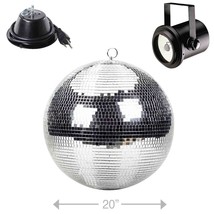 ProX MB-20 20&quot; Club Party Glass Mirror Disco Ball w Motor Mount &amp; Pinspo... - £278.04 GBP