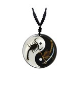 Yin Yang Scorpion Black Brown Necklace Real Insect Jewelry Pendant Black... - €11,05 EUR