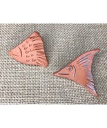 Handmade Clay Fish Brooch Set Eclectic Weirdo Kitsch Boho OOAK - £11.71 GBP