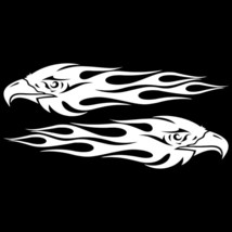 Car Sticker Decor Motorcycle Decals Pair Eagle Flames Decal Decorative Accessori - £35.73 GBP