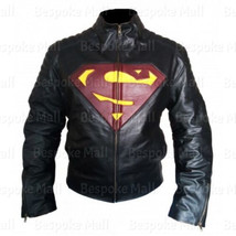 New Superman Classic Black Henry Cavill Real 100% Sheep Skin Leather Jac... - $161.99+