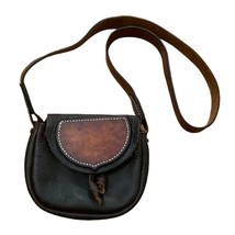 Vintage Brown Leather Mini Crossbody Bag Purse Handmade Western - £31.34 GBP