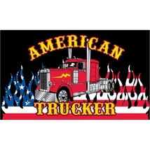 American Flag with Grommets with Eagle &amp; Truck 3ft x 5ft - £13.48 GBP