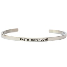 Faith Hope Love Cuff Bangle Bracelet - $9.78