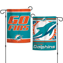 Miami Dolphins Flag 12x18 Garden Style 2 Sided Slogan Design - Special Order - $808.91 MXN