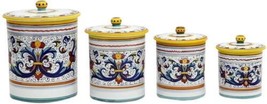 Canister RICCO DERUTA DELUXE Majolica Set 4 Ceramic - £421.41 GBP