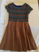 Christmas Amy Byer dress Size 12 faux suede multicolor - £15.86 GBP