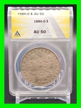 1886-O New Orleans Morgan Silver Dollar $1 - KM# 110 - Graded AU50 - $247.49