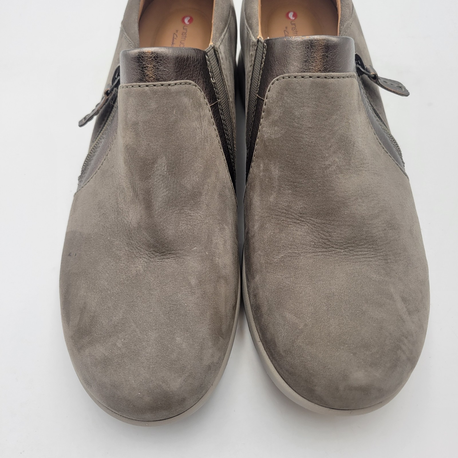 Clarks unstructured Side-Zip Slip-On Shoes Un.Adorn Zip Taupe 8.5 M Item image 10