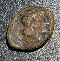 4th Century BC Mysia Plakia AE Oval Tyche &amp; Lion Ancient Greek 2.01g Coin - £35.60 GBP