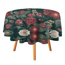 Mondxflaur Retro Flowers Tablecloth Round Kitchen Dining for Table Decor Home - £12.75 GBP+