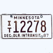 1987 United States Minnesota In Transit Dealer License Plate IT 12278 - $12.86