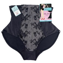 Spanx Lace Brief Panty Black Shaping Tummy Toner Power Mesh Sexy Chic Peek 1188 - £30.82 GBP