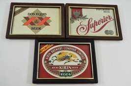 Framed Beer Labels Kirin Dos Equis Superior Imported Advertising 8x6&quot; LOT - £19.10 GBP