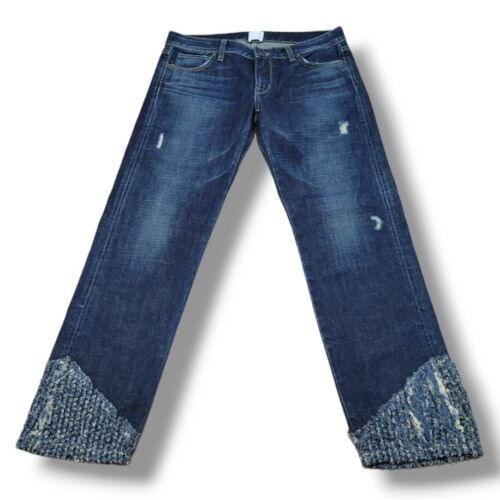 Rich &amp; Skinny Jeans Size 28 W31&quot;xL27.5&quot; Straight Leg Jeans Distressed Bl... - £25.06 GBP