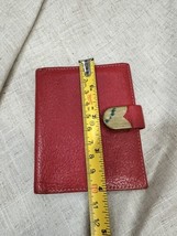 Vintage Bond Street Original Red Leather Folding Wallet MCM Style 4”x4.5... - £7.43 GBP