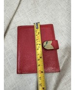 Vintage Bond Street Original Red Leather Folding Wallet MCM Style 4”x4.5... - £7.46 GBP