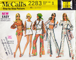 Vintage 1970 Misses&#39; BLOUSES, SHORTS &amp; PANTS Pattern 2283-m Size 12 - £9.48 GBP