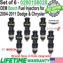 NEW OEM x6 Bosch 4-Hole Upgrade Fuel Injectors for 2008-10 Dodge Avenger 2.7L V6 - £213.02 GBP