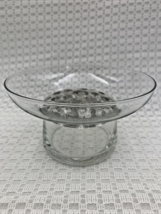 7&quot; D Morgantown Glass Barton Pattern Candlestick Vase Clear Glass w/15-H... - £39.56 GBP