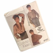 Very Easy Vogue Calvin Klein 2063 Sewing Pattern Misses Blouse Top Sz 8 Cut - $14.84