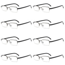 8 PK Mens Half Frame Reading Glasses Black Readers 1.00 1.50 2.00 2.50 3.00 4.00 - £14.74 GBP