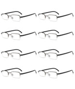 8 PK Mens Half Frame Reading Glasses Black Readers 1.00 1.50 2.00 2.50 3.00 4.00 - $18.49
