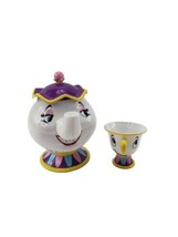 Disney Beauty &amp; the Beast Plastic Talking Tea Pot Mug Mrs. Potts &amp; Chip Set 2 - £14.20 GBP