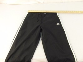 Adult Women&#39;s Adidas Black White Striped Drawstring Waist Track Pants 31001 - £13.55 GBP