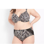 Lane Bryant CACIQUE Cotton High Leg Brief Lace Trim Panty FLORAL Plus 30... - $22.34 CAD