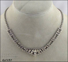 Signed Eisenberg Ice Clear Rhinestones Necklace (#J1181) - $88.00