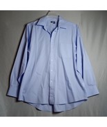 IZOD  Men&#39;s Stretch Regular Fit Long Sleeve Light Blue Dress Shirt Size ... - £11.15 GBP