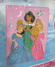 Disney&#39;s Princess Tiana Jasmine Mulan Plush Raschel Blanket 60X80 - £35.39 GBP