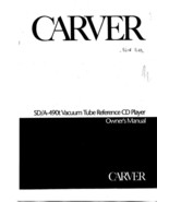 Carver SDA-490t CD Player Owners Manual - $22.24