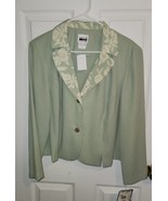 Vintage Seafoam Green Floral Trim Leslie Fay Womens Jacket Size 16WP NWT  - £15.65 GBP