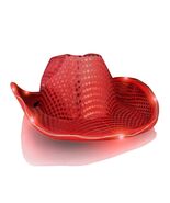 Light Up LED Flashing Cowboy Hat with Red Sequins - $15.69