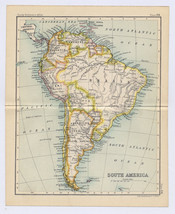 1912 Antique Map Of South America Brazil Argentina / Verso British Guiana Guyana - $27.80